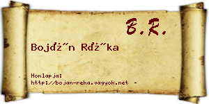 Boján Réka névjegykártya